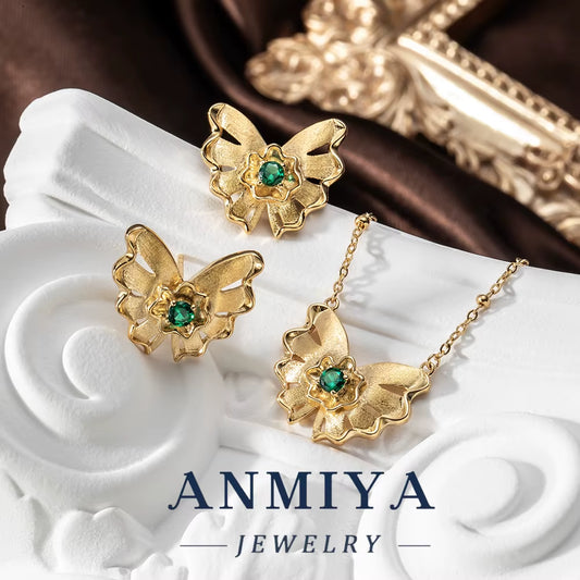 Silver Jewelry Gift Set - 925 Butterfly Necklace & Earrings, Sterling Silver 925 for Special Occasion