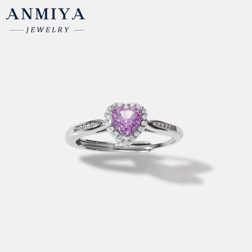 Fashion Jewelry Ring Manufacturer 5A Zircon Stone Ring Eternity Heart Ice Cut Ring for Women Lover