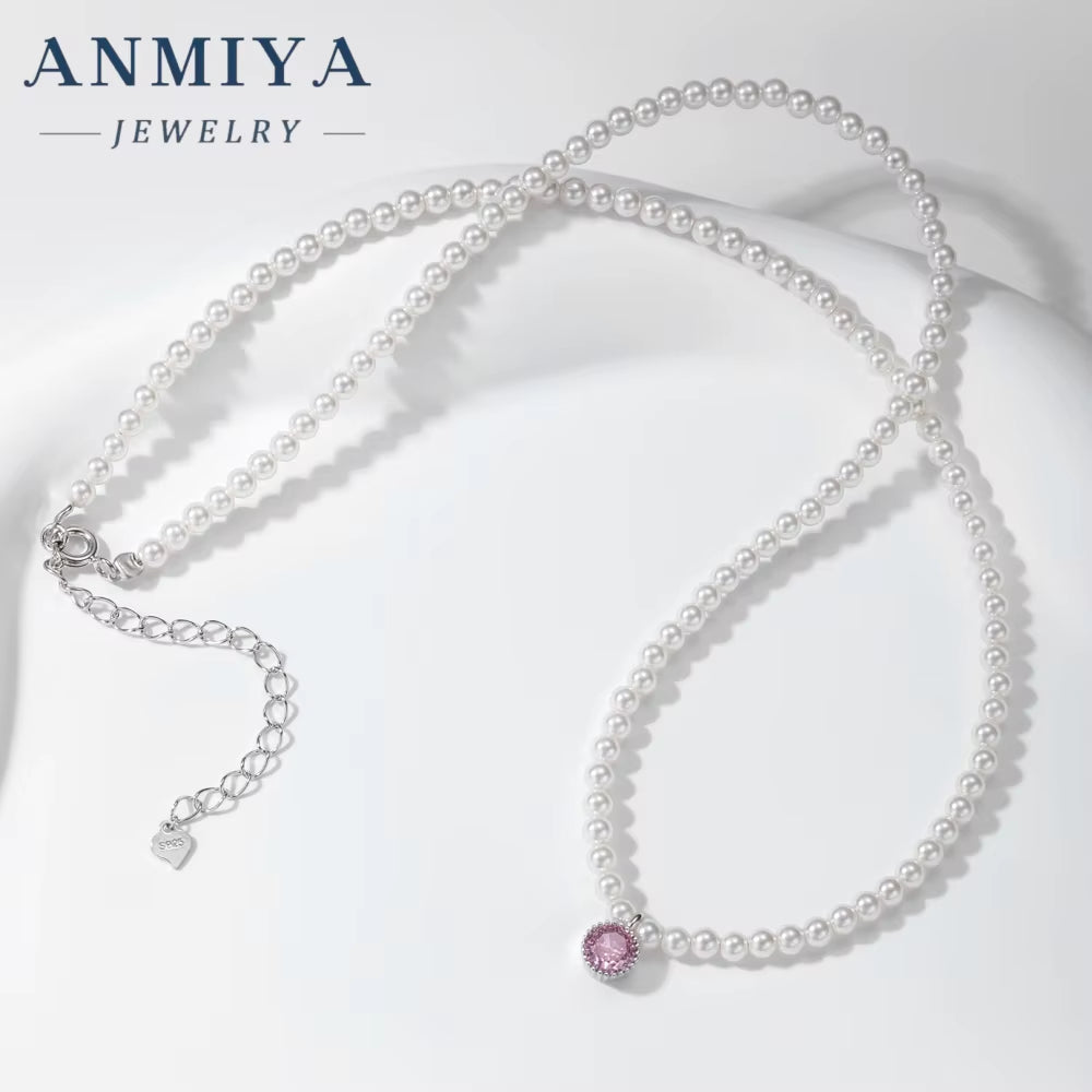 2024 18K Gold Plated Fashion Charms Choker 925 Silver Baroque Beaded Pink Zircon Bead Jewelry Pearl Necklaces for Women