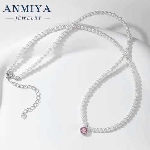 2024 18K Gold Plated Fashion Charms Choker 925 Silver Baroque Beaded Pink Zircon Bead Jewelry Pearl Necklaces for Women