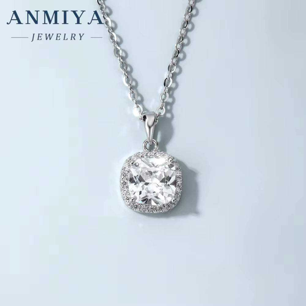 ANMIYA Factory Price Women Jewelry Wholesale Zircon Pendant Silver 925 Silver Necklace for Women