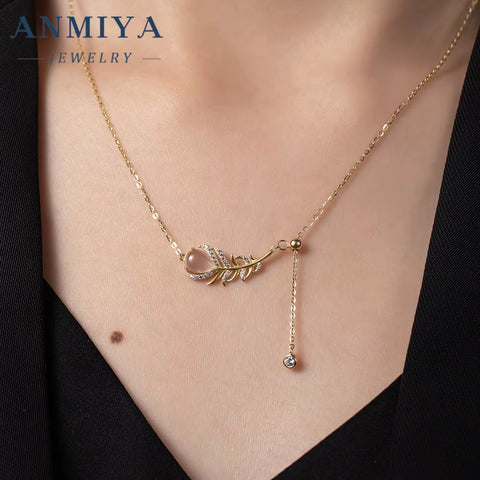 Fashion Jewelry Zircon Necklaces 925 Sterling Silver 18K Flower Necklace Pendant Gold Plated Necklaces for Women