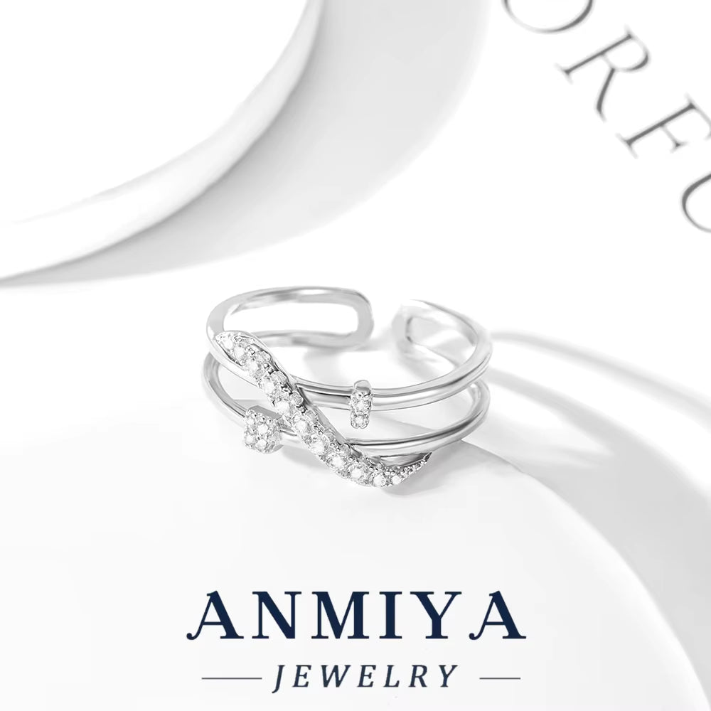 Double-Layered Design New Fashion Ring Hypoallergenic 925 Silver Trendy Festival Jewelry for Wholesale/Bulk Orders