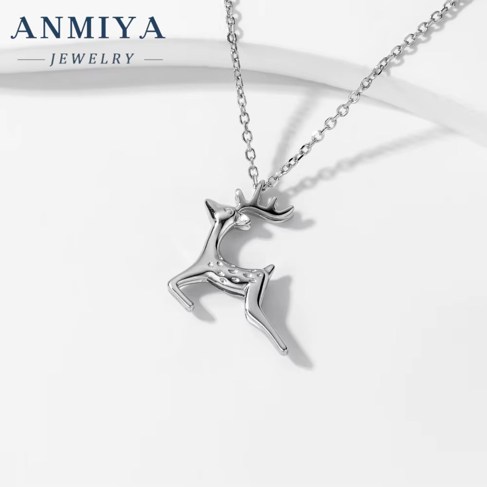 High Jewelry Fawn Pendant Necklace S925 Sterling Silver Animal Necklace for Women'S Jewelry Pendant Necklace Wholesale