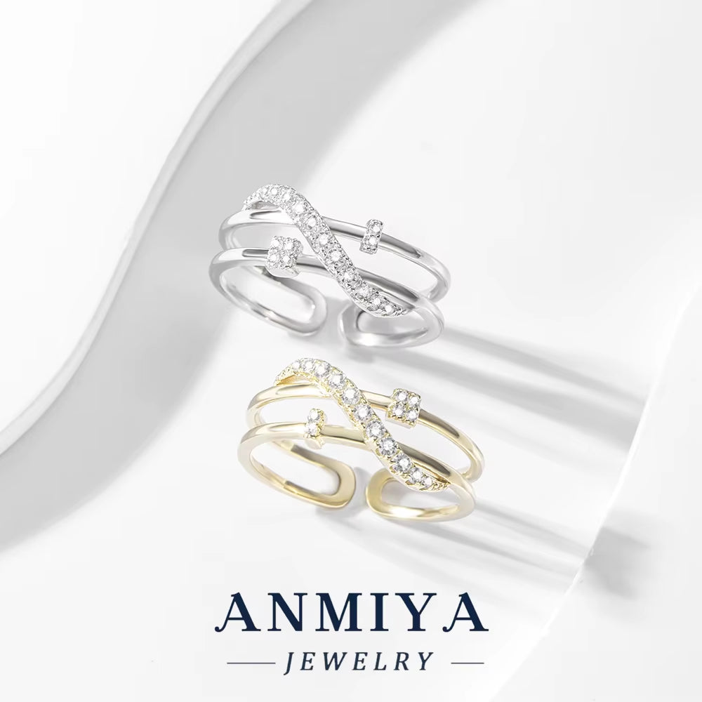 Double-Layered Design New Fashion Ring Hypoallergenic 925 Silver Trendy Festival Jewelry for Wholesale/Bulk Orders