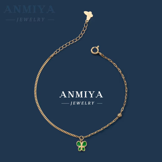 The New S925 Sterling Silver Butterfly Bracelet for Women Green Butterfly Luxury Hand Jewelry