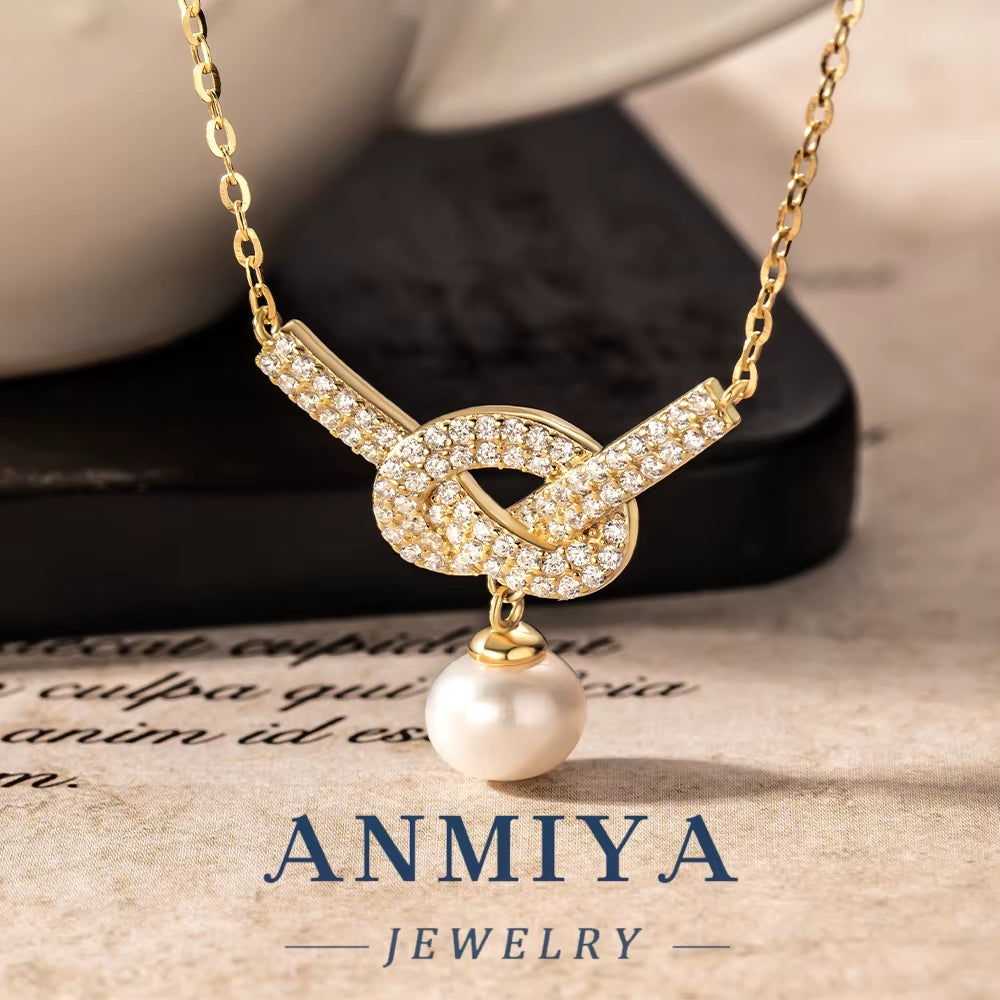 Custom Vintage Elegant Pearl Necklace Factory-Plated 925 Silver & 14K Gold Link Chain Wedding Choker for Gift