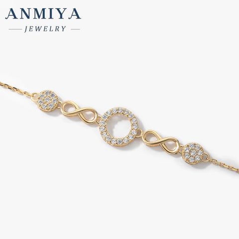 Wholesale Fashionable 18K Gold 925 Silver Eternity Tennis Bracelet Minimalist Wrist Chain with Zircon Charm Trendy Couples Gifts