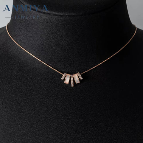 New Design S925 Silver White Shell Necklace INS Hot Collarbone Temperament Necklace for Women Girl