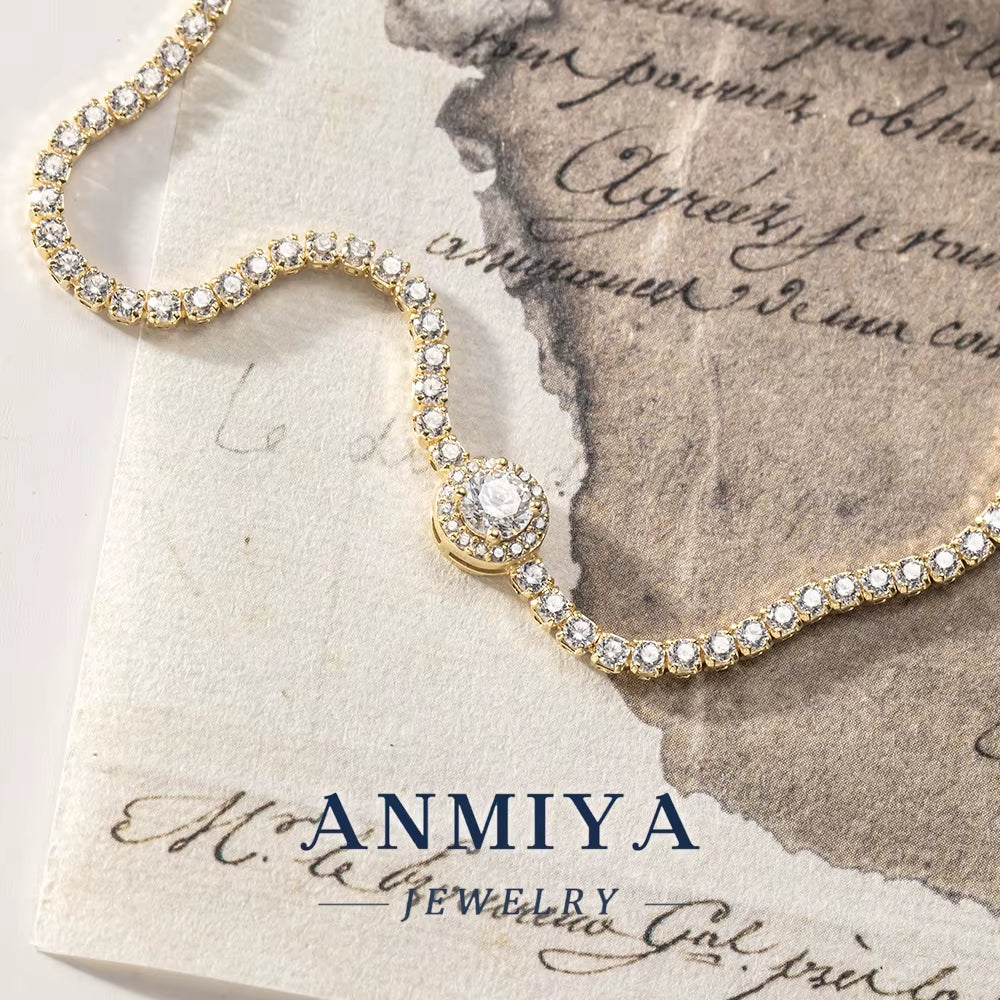 Wholesale Shining Golden Bracelet Women Trendy 925 Silver Tennis Bracelet Vintage Cubic Zircon Jewelry Design