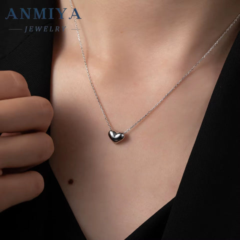 Dainty Wholesale New Fashion Jewelry Chain 925 Silver Heart Necklace for Women