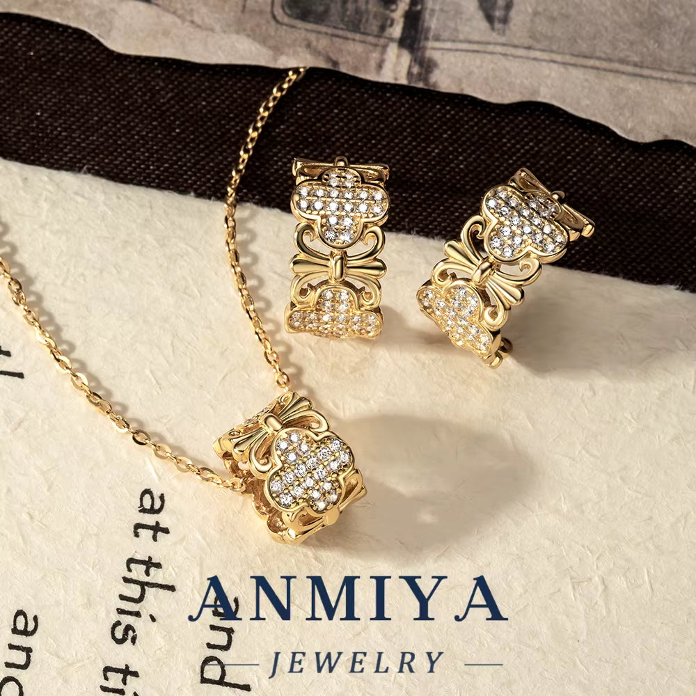 Handmade 925 Necklace&Earring - Vintage Silver Jewelry Set with Gemstones, Sterling Silver 925 Gift