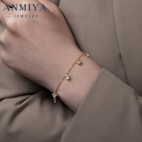 Beach Silver Jewelry Tarnish-Resistant Clover Bracelet, 925 Sterling Waterproof Jewelry for Vacation Wear