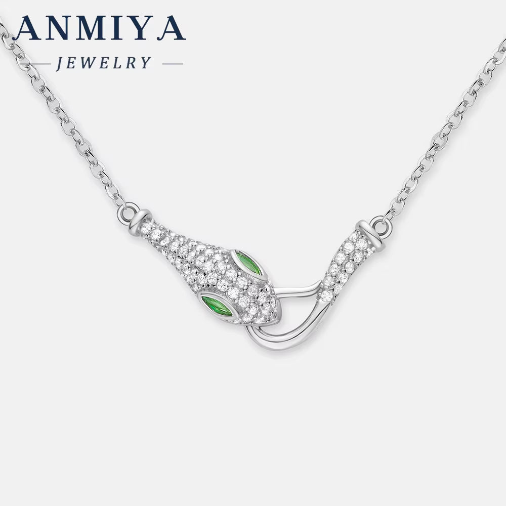 ANMIYA Maker 2025 Snake Head Micro Insert Zircon Necklace 14K Gold 925 Silver Plated Jewelry Necklace Set Women Luxury