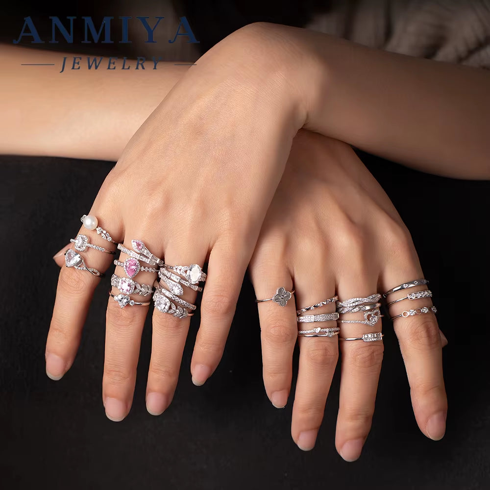 Simple Fashion Jewelry 925 Sterling Silver Plain Circle Ring Set for Women INS Style Niche Light Luxury Personality Base Ring