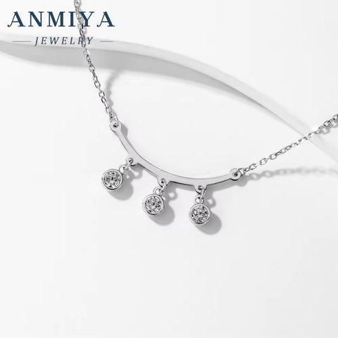 Fashionable Necklace Jewelry 925 Sterling Silver Tassels Zircon Collarbone Necklace Jewelry for Girl