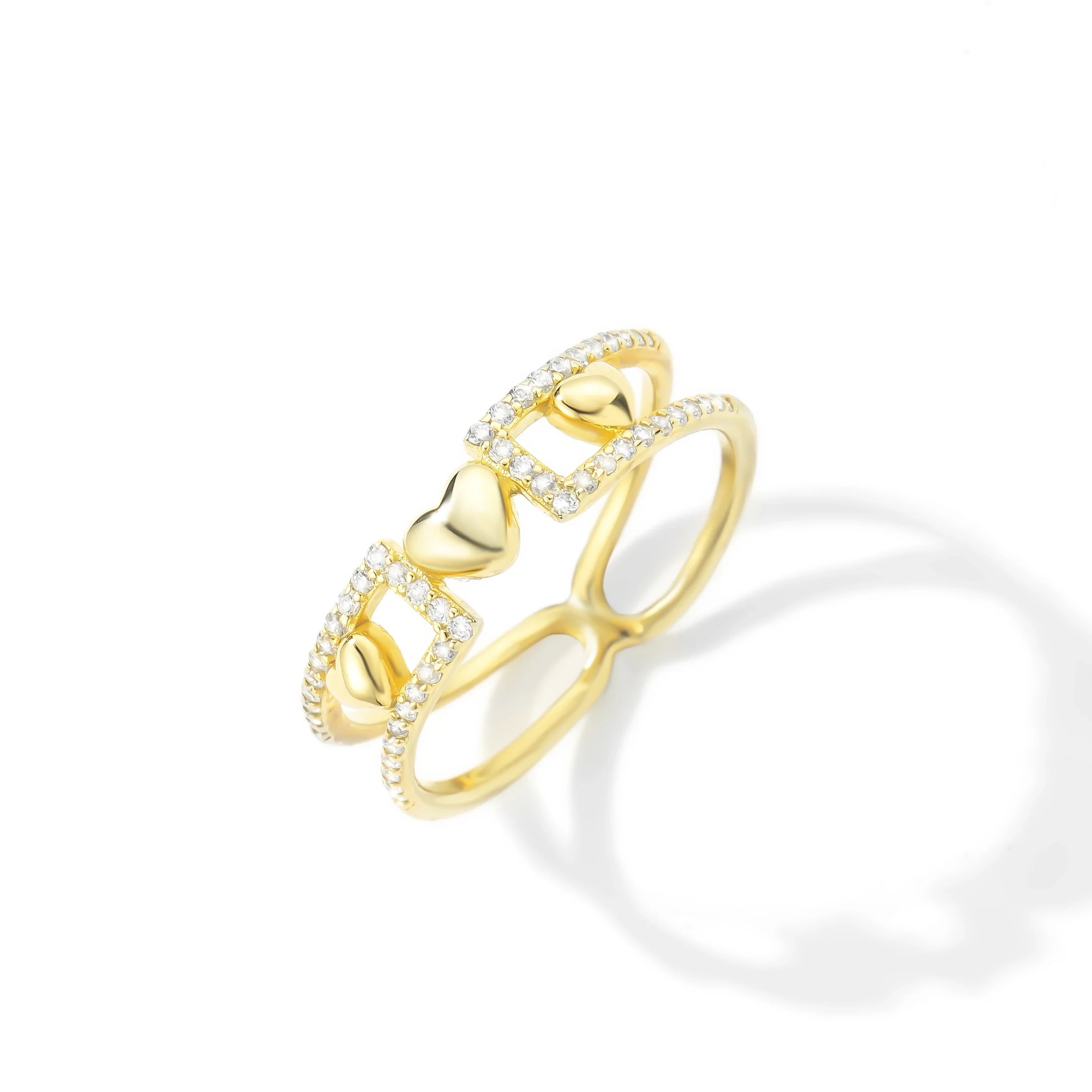 ANMIYA Best Selling Custom 18K Gold 925 Sterling Silver Eternity Ring Trendy Design with Zircon Ring for Unisex