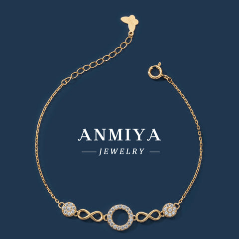 Wholesale Fashionable Charm Inlaid round Zircon Minimalist Wrist Chain Eternity Tennis 18K Gold 925 Silver Bracelet for Couple