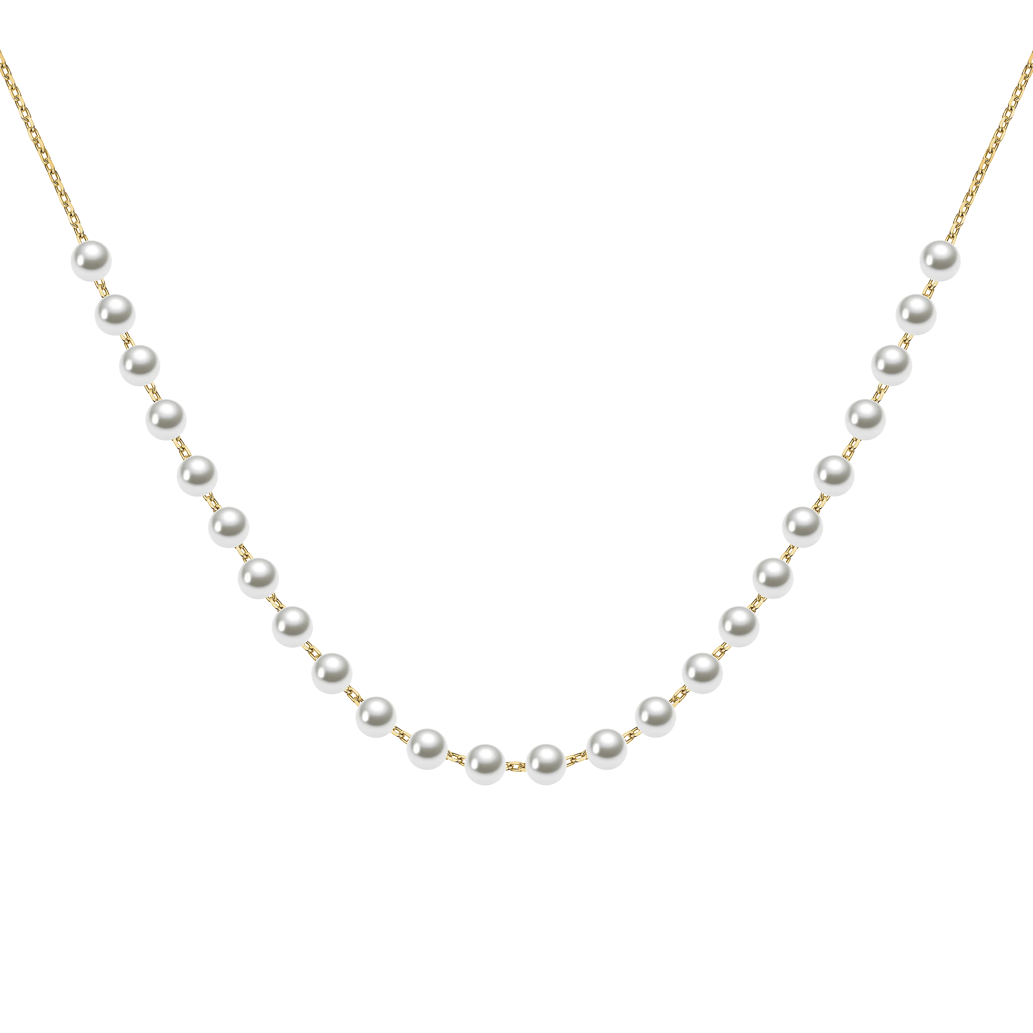 ANMIYA Beat Gift 925 Sterling Sliver Fashion Natural Color Freshwater Pearl Necklace for Women