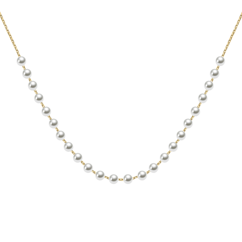 ANMIYA Beat Gift 925 Sterling Sliver Fashion Natural Color Freshwater Pearl Necklace for Women