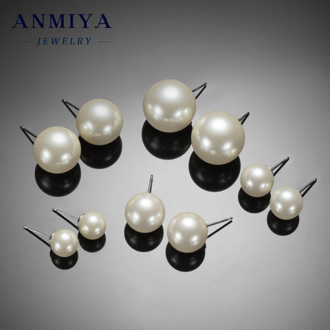 2024 Hot Products S925 Silver Jewelry White Freshwater Pearl Stud Earring Bridal 8-16Mm Bling Pearl Earrings