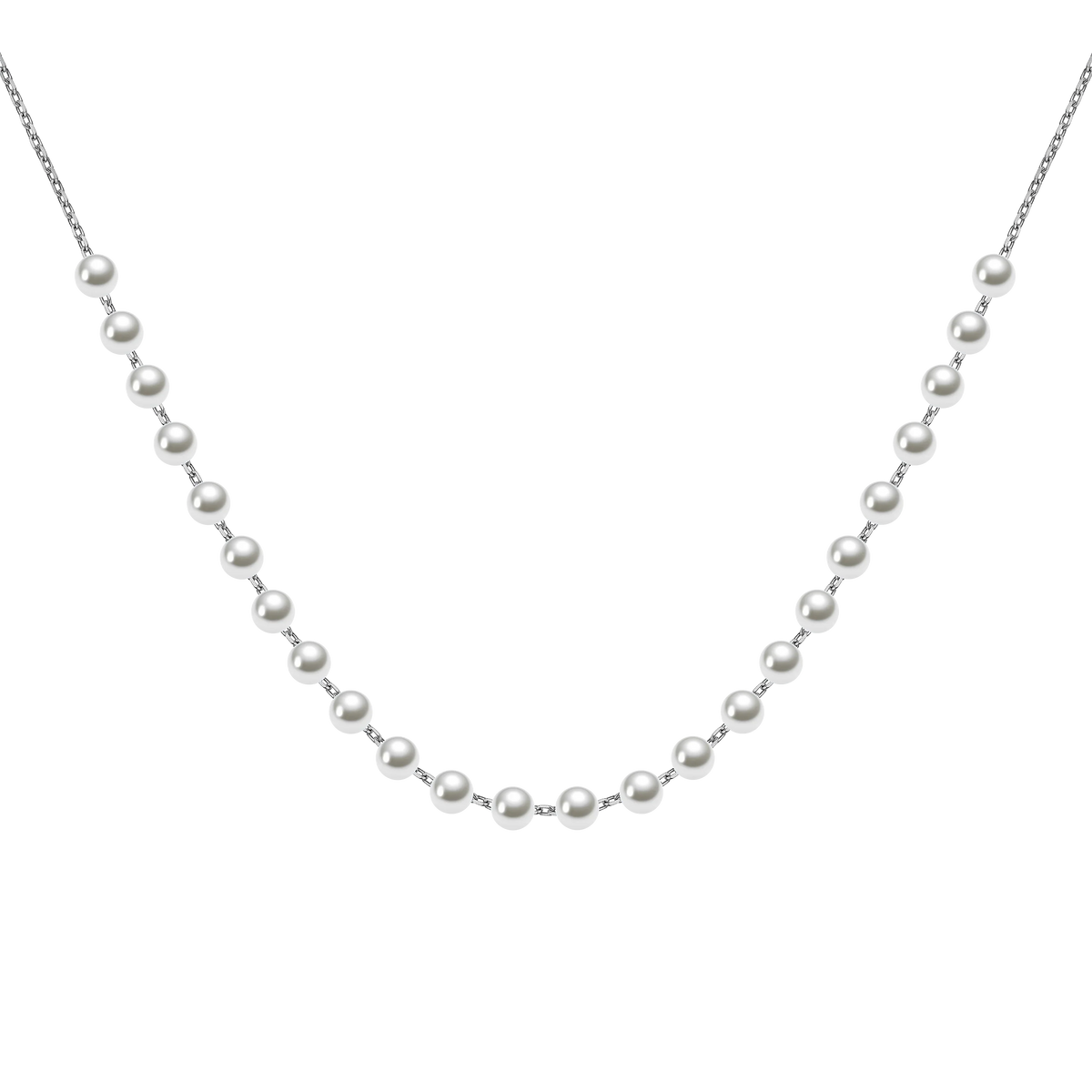 ANMIYA Beat Gift 925 Sterling Sliver Fashion Natural Color Freshwater Pearl Necklace for Women