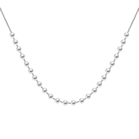 ANMIYA Beat Gift 925 Sterling Sliver Fashion Natural Color Freshwater Pearl Necklace for Women