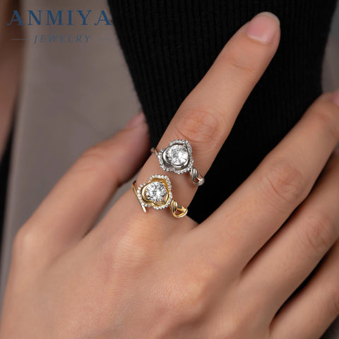 Wholesale 925 Sterling Silver White Gold Plated 5A Zircon Wedding Ring Set Women Fine Jewelry