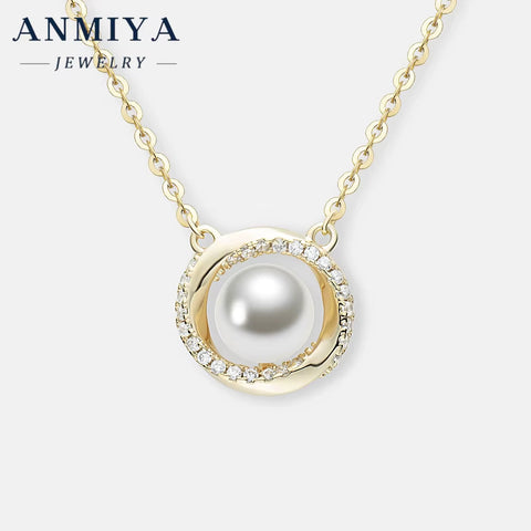 Hot Sale 925 Sterling Silver 5A White Zircon Pendant Necklace Pearl Fine Fashion Jewelry Set for Weddings