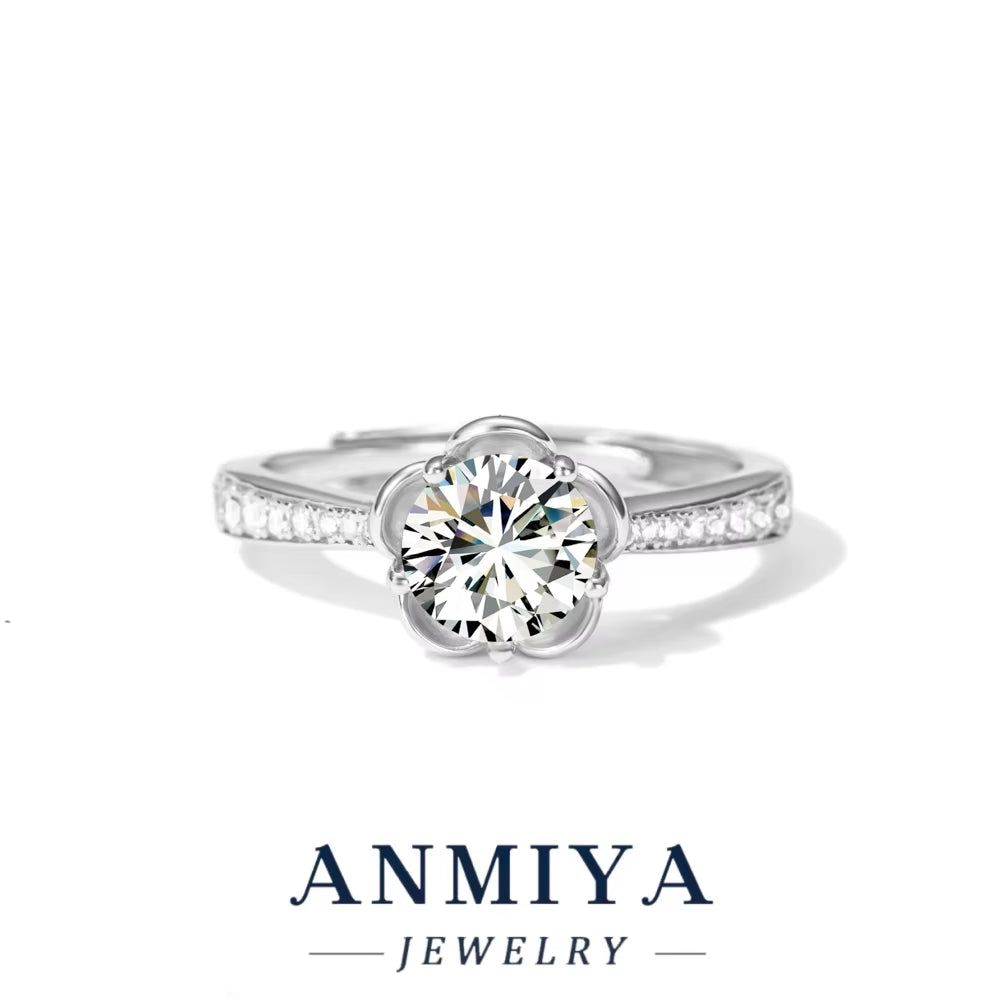 Garden Wedding Silver Jewelry - Water-Proof 925 Sterling Silver Moissanite Eternity Ring for Destination Brides