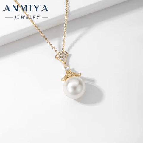 ANMIYA 925 Sterling Silver Pendant Luxury Unisex Trendy Jewelry Custom Necklace with Zircon Pearls for Couples Women