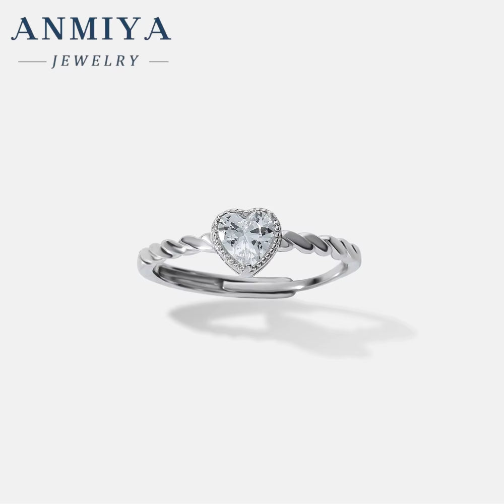 ANMIYA Wholesale 925 Silver Zircon Engagement Eternity Rings Women 925 Silver Diamond Emerald Radiant Oval Cut Ring