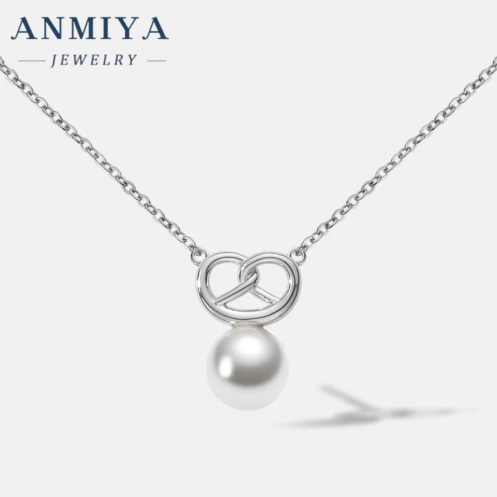 Minimalist Customize Heart Shape Fresh Water Pearl 925 Sterling Silver Women Charm Fashion Necklace for Women