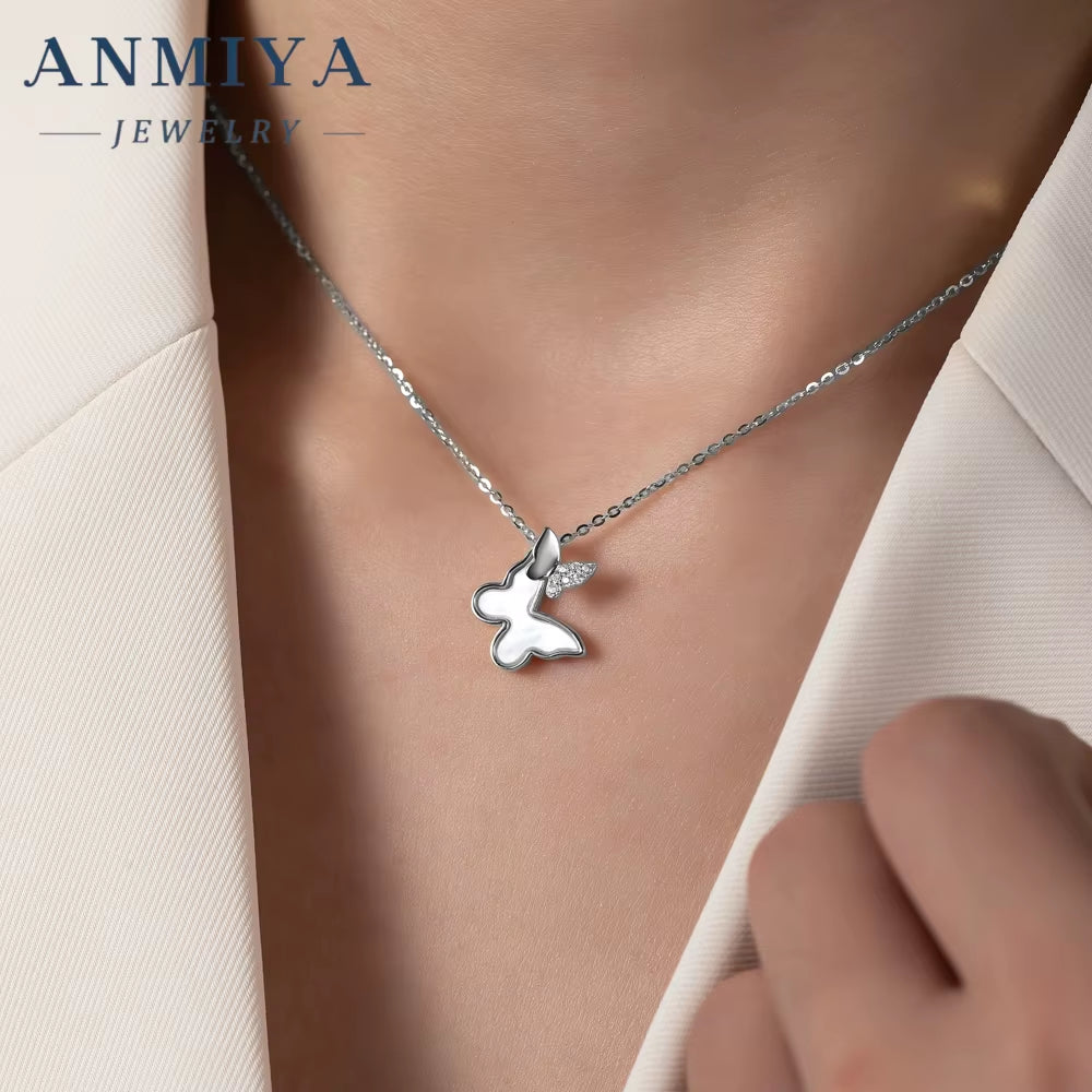ANMIYA Wholesale High Quality 925 Sterling Silver Jewelry Necklace for Girls Women Gift