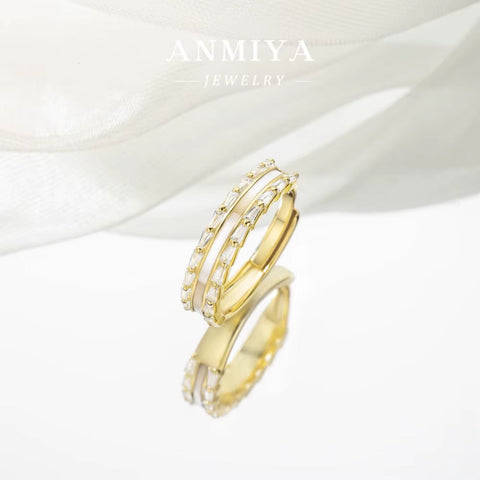 Hot Sale Custom Jewlery Design Fashion Rings Silver Gold Plated Cubic Zirconia Heart Rings for Women Valentine