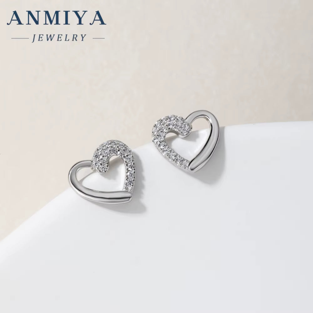 Fashion 925 Silver Zircon Heart Bridal Jewelry Necklace Women Dubai Jewelry Sets Jewellery Earring Pendant Wedding Set