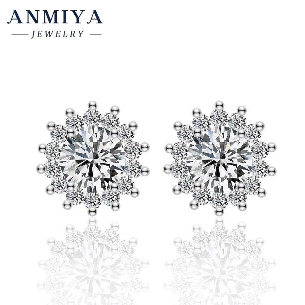 Moissanite 925 Silver Jewelry Set - Matching Earrings and Necklace, Sterling Silver 925 Jewelry with Sparkling Moissanite