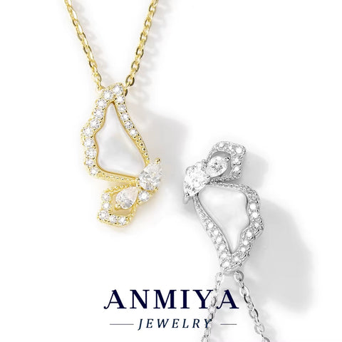 925 Sterling Silver Gold-Plated Butterfly with Cubic Zirconia Elegant and Minimalist Design Perfect Necklace for Daily Wear