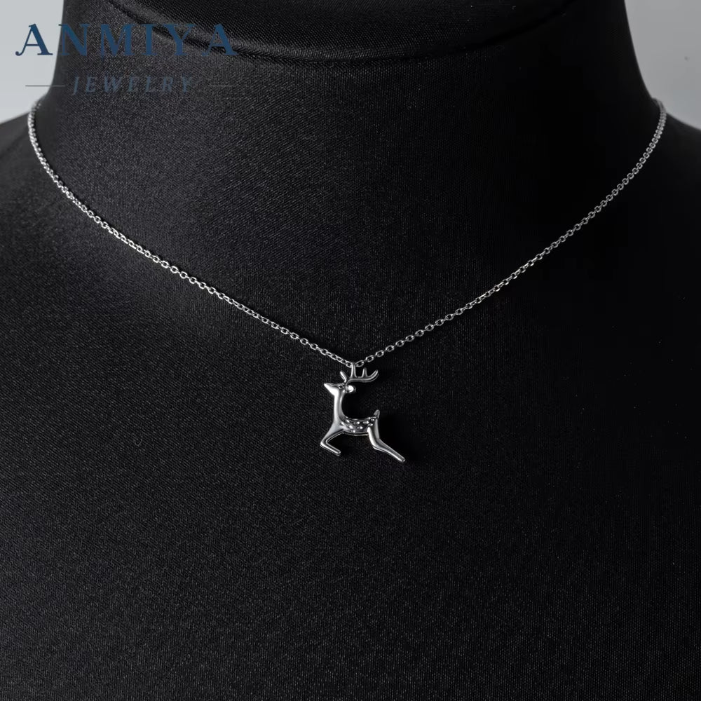 High Jewelry Fawn Pendant Necklace S925 Sterling Silver Animal Necklace for Women'S Jewelry Pendant Necklace Wholesale