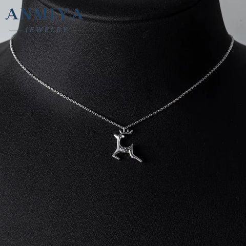 High Jewelry Fawn Pendant Necklace S925 Sterling Silver Animal Necklace for Women'S Jewelry Pendant Necklace Wholesale