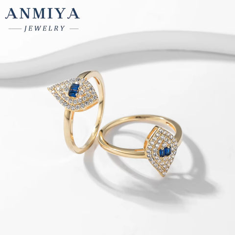 High Quality Classic Devil'S Eye Rings Blue Eye Zircon 18K Gold 925 Silver Fashion Custom Engagement Ring for Women Girls