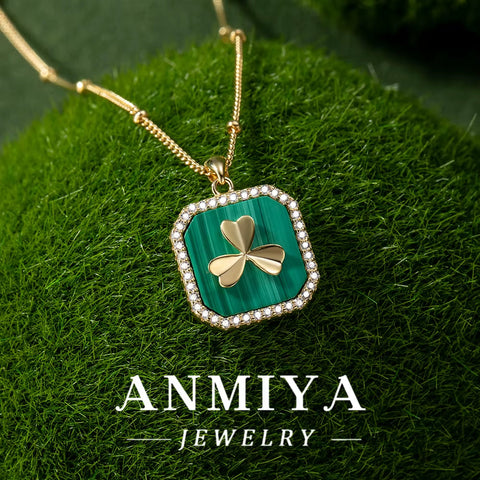 925 Sterling Silver Jewelry Set with Malachite Gemstone | Delicate Silver Necklace for Women | Handcrafted Green Stone Pendant