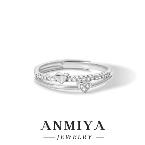 Simple Fashion Jewelry 925 Sterling Silver Plain Circle Ring Set for Women INS Style Niche Light Luxury Personality Base Ring