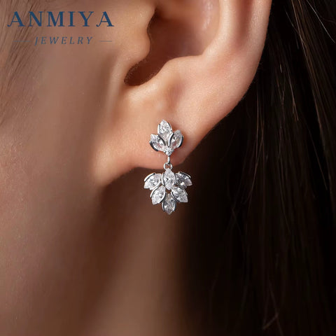 Wholesale Earrings Women S925 Silver Cubic Zirconia Stud Earrings for Women Fashion Jewlery