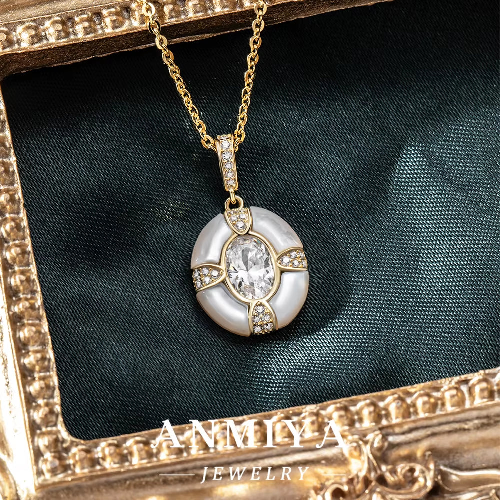 Minimalist Circle Design 18K Gold Plated Silver 925 Jewelry Set with Jade Accents and Geometric Zircon Inlay for Gifts