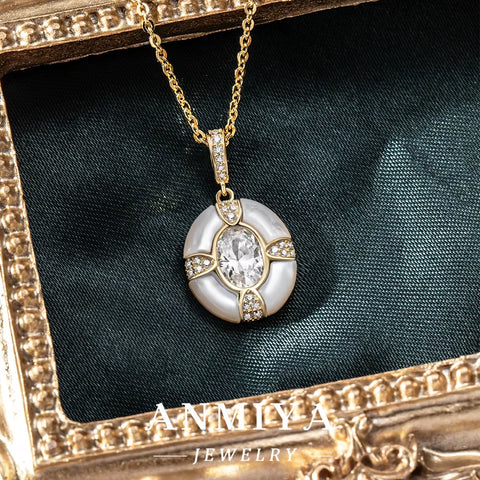 Minimalist Circle Design 18K Gold Plated Silver 925 Jewelry Set with Jade Accents and Geometric Zircon Inlay for Gifts