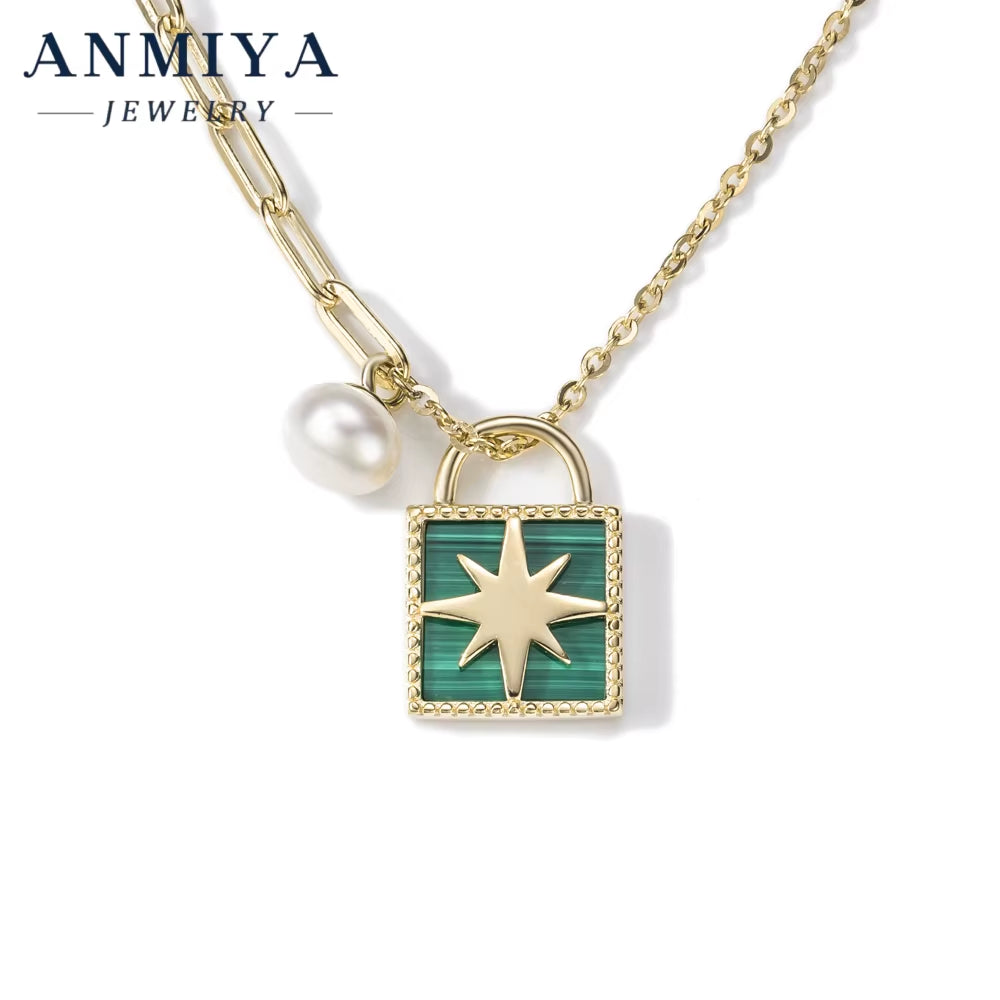 Malachite Gemstone 925 Necklace, a Piece of Silver Jewelry for Your Unique Style"