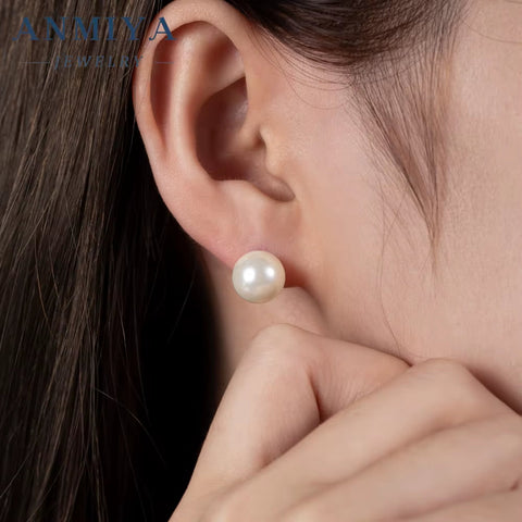 ANMIYA Classic Vintage Fashion Baroque Pearl Earrings Fresh Water Pearls Earrings