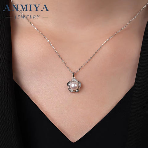 Fine Pearl Jewellery S925 Sterling Silver Vintage Fashion Fresh Water Pearls Flower Necklace Set for Woman