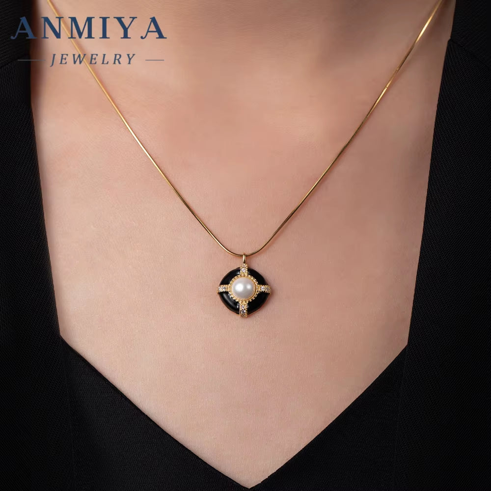 Latest Design Pearl Jewelry Accessories S925 Silver Stud Earrings Vintage Medieval Necklace Set for Women